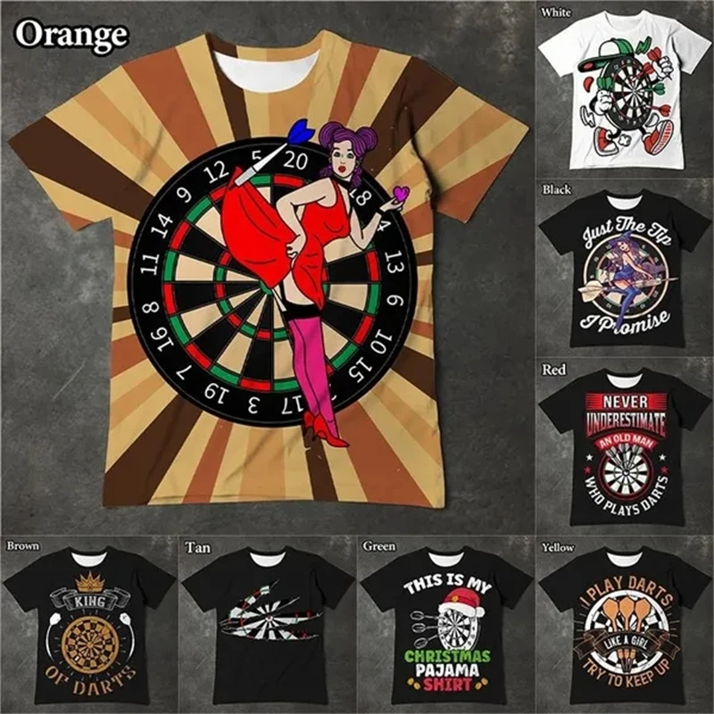 

Newest Men's Fashion 3D Printing Dart Board T-Shirt Summer Casual Short Sleeve Funny Streetwear Graphic Tees Tops Tshirt Apparel