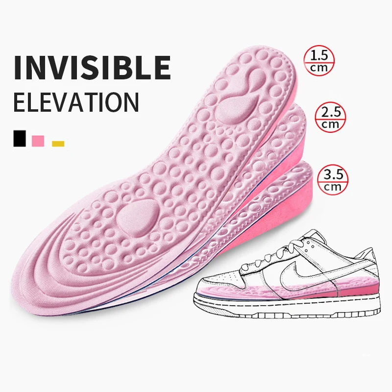 

Invisible Height Increased Insoles for Women Shoes Inner Sole Shoe Insert Lift Heel Comfort EVA Heightening Feet Care Insoles