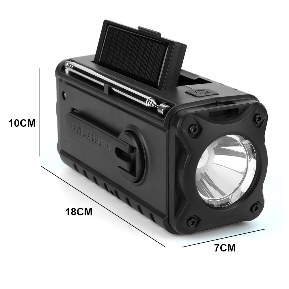 Radio Digital multifunción para supervivencia al aire libre, dispositivo de emergencia con manivela manual de 10000mAh, alimentada por 4 vías, Solar, AM, FM, NOAA, meteorológica, SOS