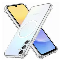 For Samsung A14 A24 Case With Wireless Magnetic Sticker Soft Silicone Phone Case Samsung Galaxy A34 A54 Shockproof Clear Cover