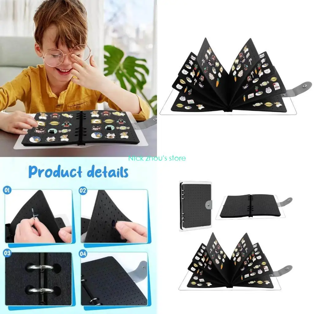 

E15E Книга для хранения булавок. Элегантные органайзеры для булавок. Выставочная стойка для булавок. Витрина для ювелирных