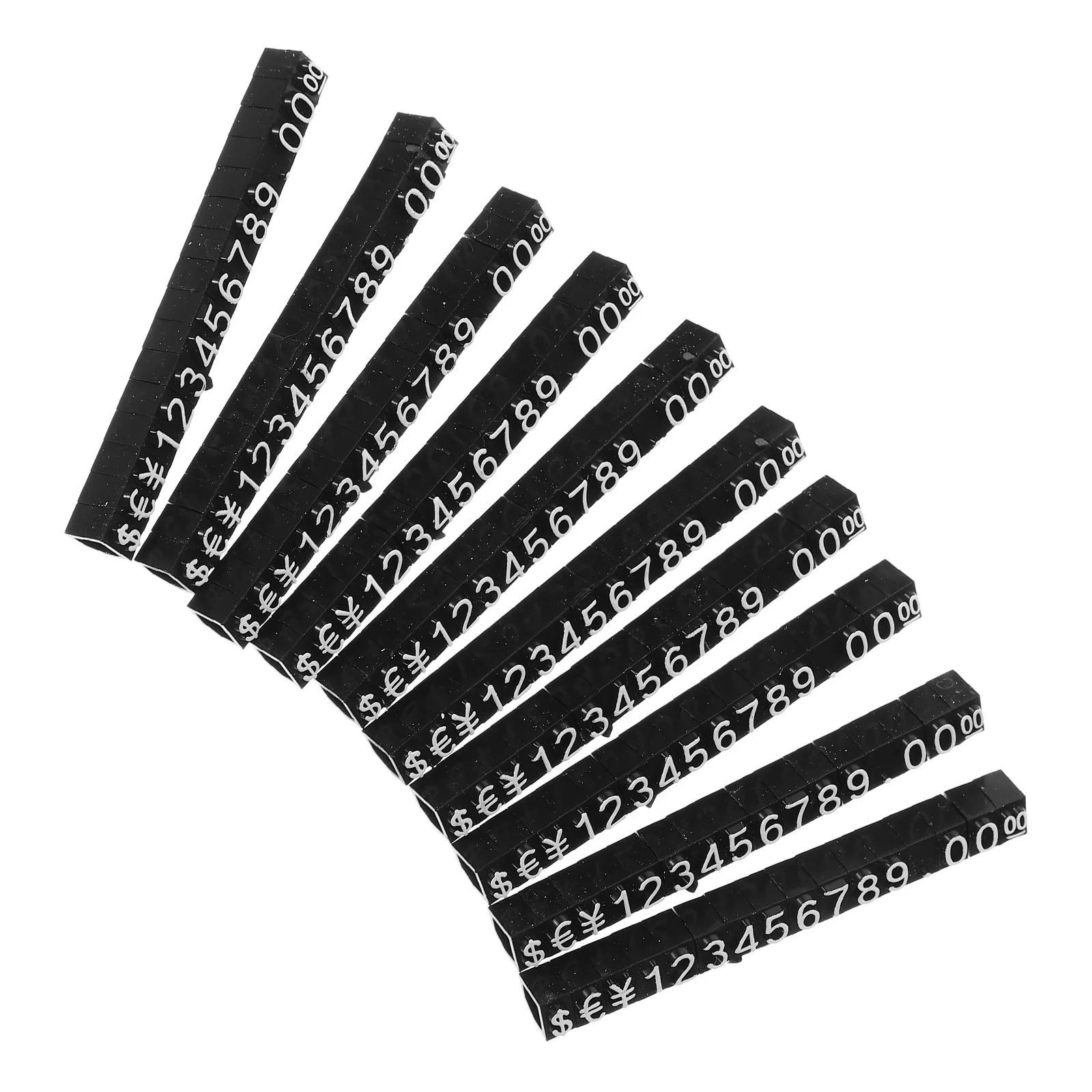 10Sets Plastic Price Display Block for Jewelry Clothes Crafts Adjustable Pricing Label Stand for Store Counter Use