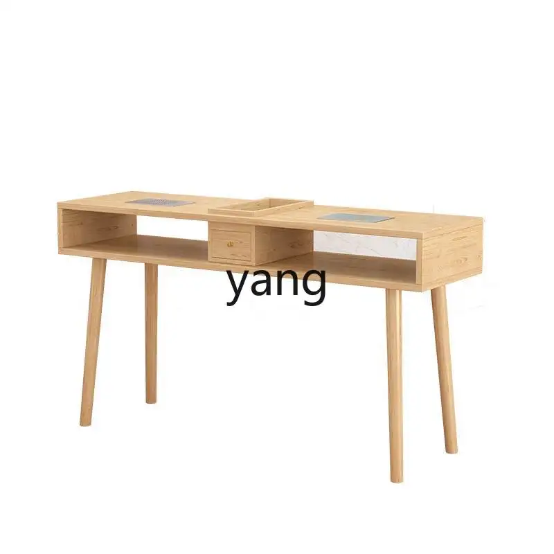 

TGF Single Person Internet Celebrity Japanese Style with Built-in Vacuum Cleaner High-end Simple Nail Table and Chair Set