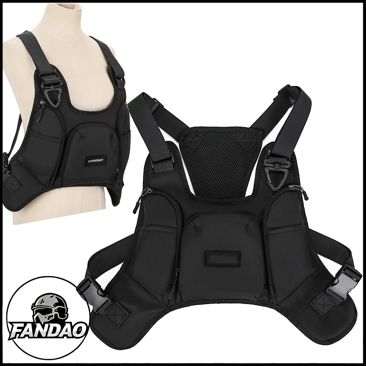 

Men's Tactical Vest Chest Pack Casual Hiking Cycling Vest Bag Outdoor Camo Work Chest Bag for Outdoor Sports Travel Training