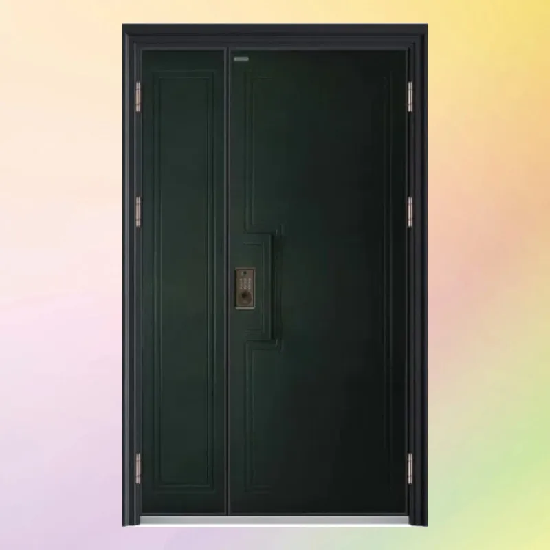 A-grade villa gate Rural self-built house Household entrance gate Double open child and mother anti-theft entrance door