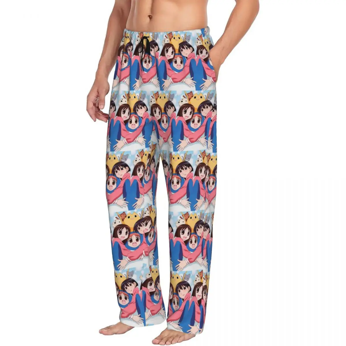 Custom Cute Anime Azumanga Daioh Men Pajama Pants Lounge Sleep Sleepwear Bottoms with Pockets