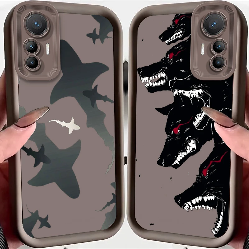 Shark Wolf Fashion Cool Good Eye Ladder For Xiaomi MI 14 12T 11 Lite Poco M3 X5 X4 F5 F4 F3 F2 GT Pro 5G Back Phone Case