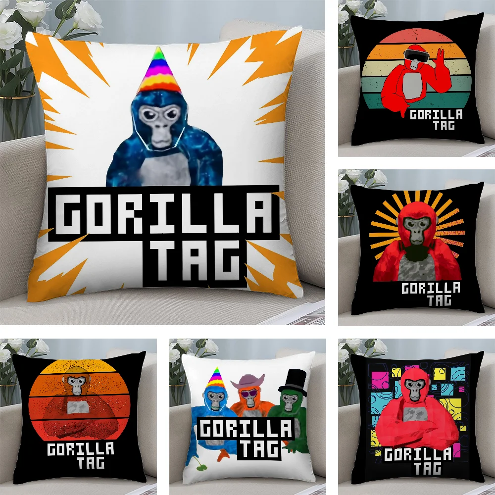 Cool G-Gorilla Tag Pillow Case Short Plush Pillow Covers Sofa Decorative Gift Home Double-sided Printing Cushion Cover