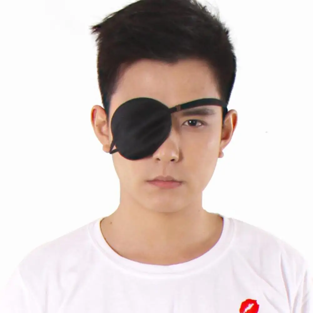 Unisex Black Single Eye Patch, lavável, ajustável, côncavo, médico, traje de pirata, Cosplay, S8B5, 5pcs