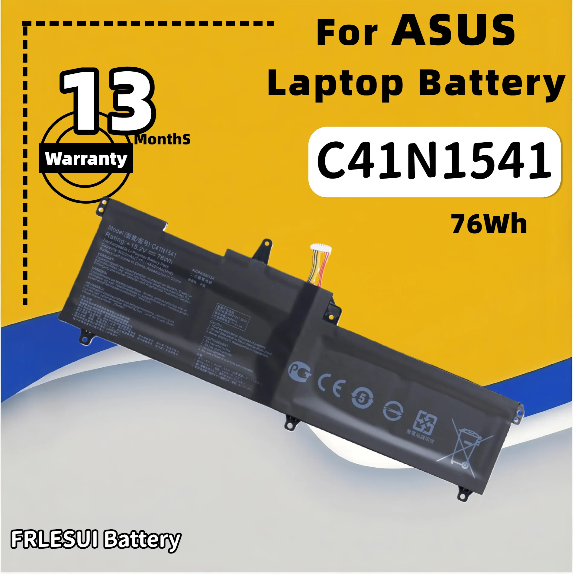 

FRLESUI для ASUS ROG GL702 GL702V GL702VM GL702VS GL702VT GL702VM1A 0B200-02070000 C41N1541 Сменный аккумулятор для ноутбука