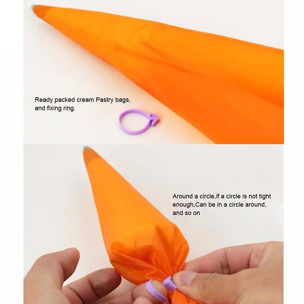 

12pcs Icing Bag Sealing Ring Cake Decorating Closure Ties Rubber Bands Leakproof Easy Tip Change For Piping Bags
