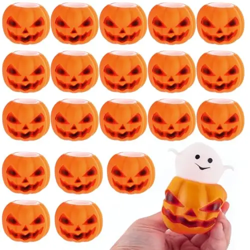 Boule anti-Stress tête de citrouille d'halloween, jouets Pop-Up fantôme mignon pour soulager le Stress, jouets Fidget à presser (couleur aléatoire), 1/2/4 pièces