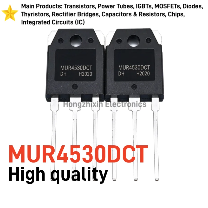 10PCS NEW MUR4530DCT TO-3P Fast Recovery Diode 45A 300V Ultrafast Rectifier Diode Power Switching Diode