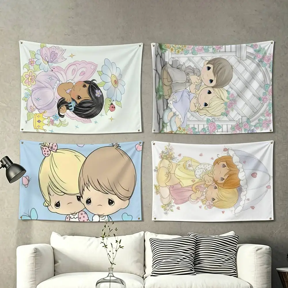 P-Precious Moments  Flags Wall Hanging Tapestry Outdoor Garage Room Decorative flag Background Blanket