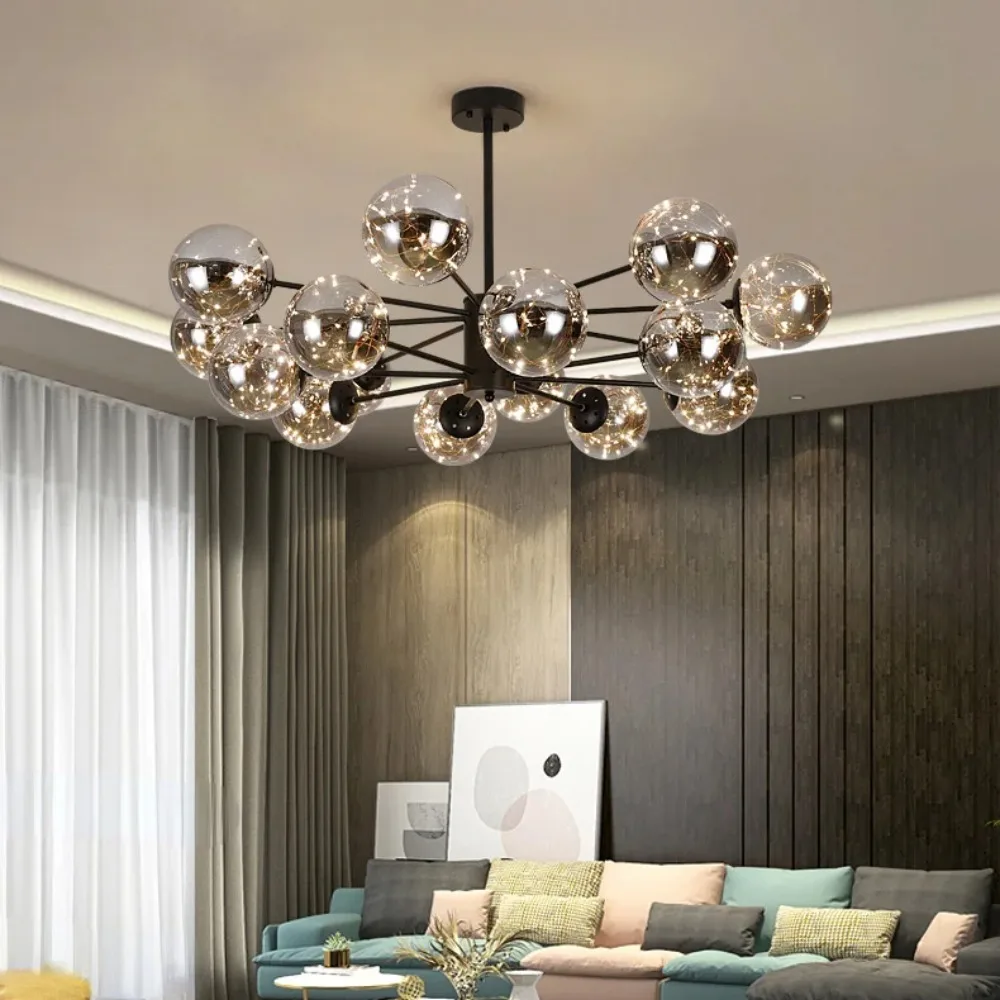 nordic branch bola de vidro led lustres teto lampada pingente luz regulavel sala de estar quarto mesa de jantar decoracao de casa 01