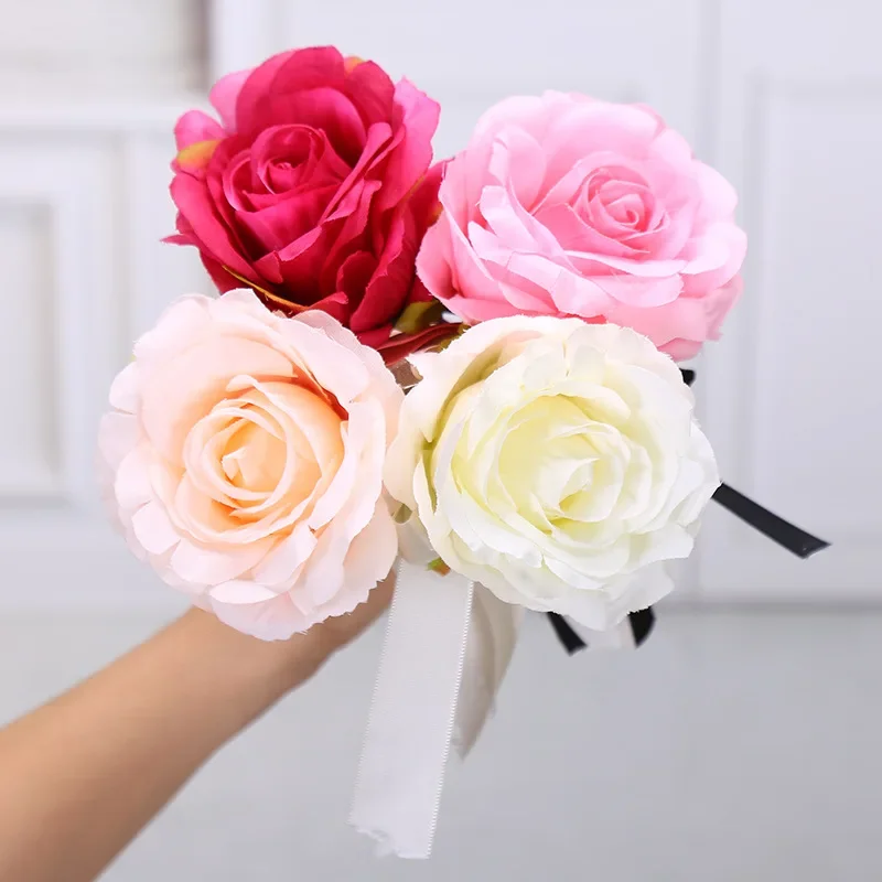 

12PCS New Valentine's Day Rose Bow Ballpoint Pen Fashion Simulation Flower Writing Pen Wedding Pens For Writing Stationery