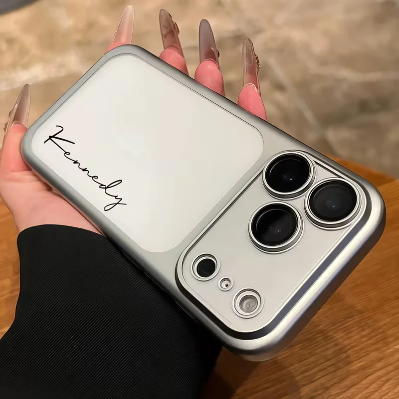 Funda de lujo personalizada con nombre firmado PC duro esmerilado para iPhone 17 16 15 14 13 12 Pro Max cubierta protectora 6