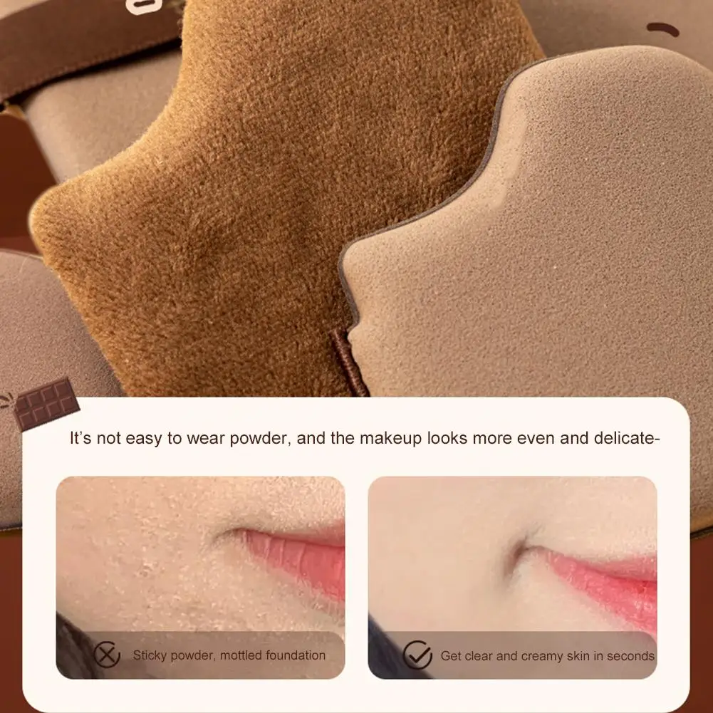 6 قطعة/المجموعة الشوكولاته كوكي مسحوق نفخة الجافة والرطبة ثنائي الغرض سوبر لينة دافئ الإسفنج المخفي الأساس ماكياج مسحوق نفخة #3