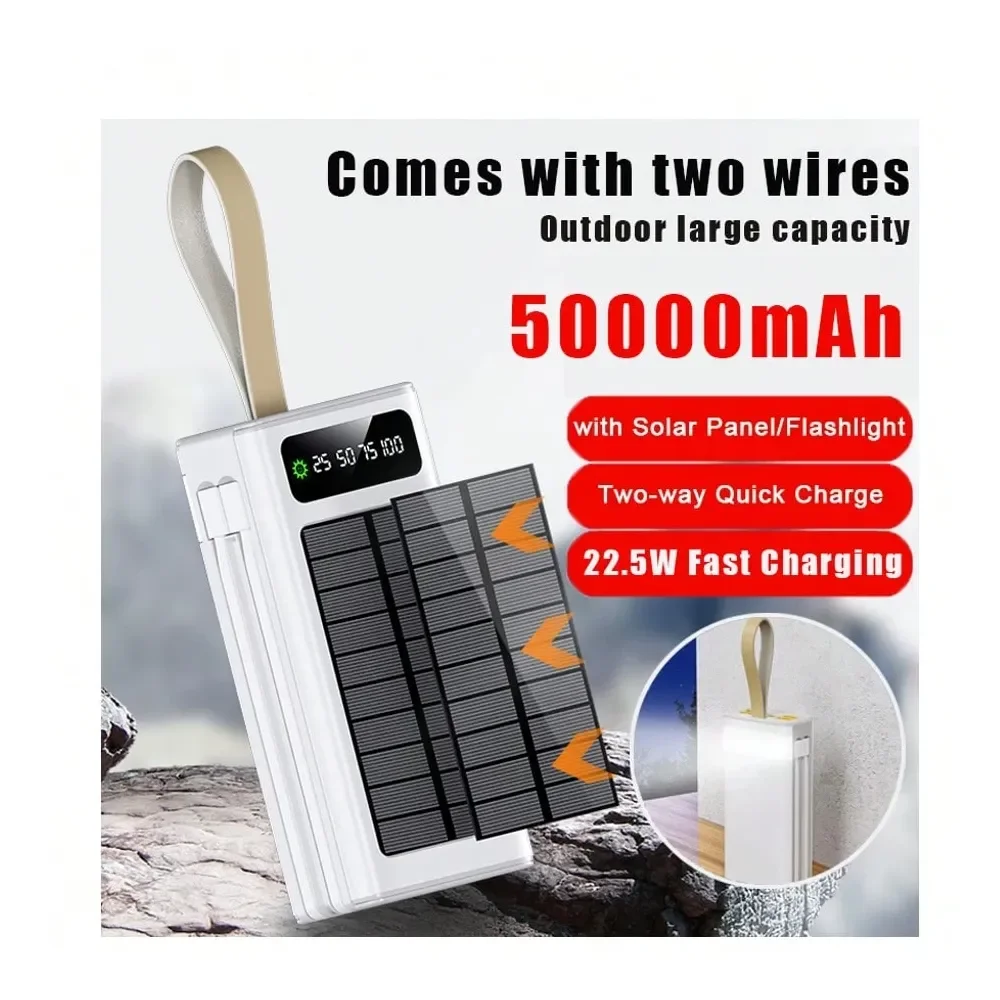 

50000mAh Ideal Outdoor Emergency Backup Battery Pack Mobile Power Fast Charging power bank with lighting