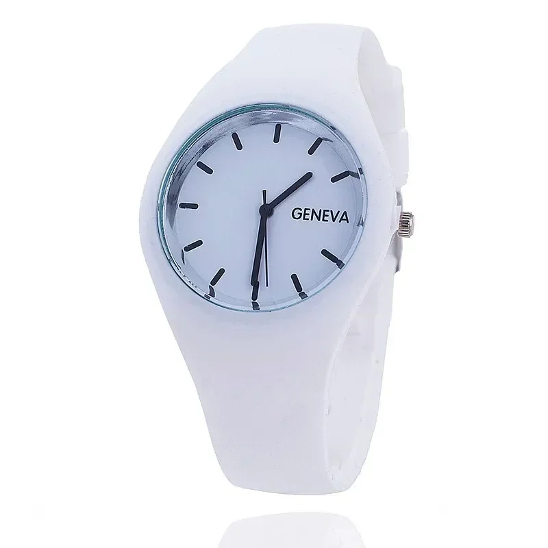 Women Cream Color Ultra-thin Fashion Gift Silicone Strap Leisure Watch Geneva Sport Wristwatch Women's Jelly Watches