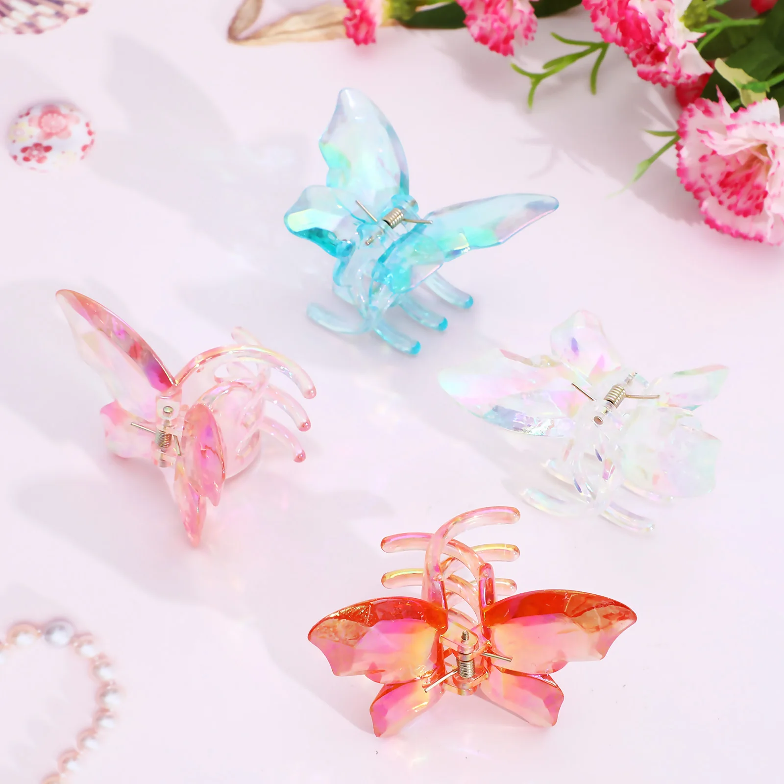 

4Pcs Colorful Nonslip Butterfly Claw Clips Hair Accessories Styling Jaw Clips for Women Versatile Styling