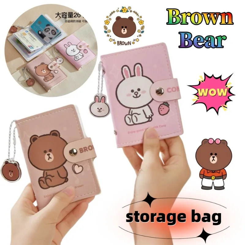 

Brown Bear Fashion Cute Document Organizer Multi-Card Coin Purse, ID Card Holder for Men and Women, Same Style for Besties
