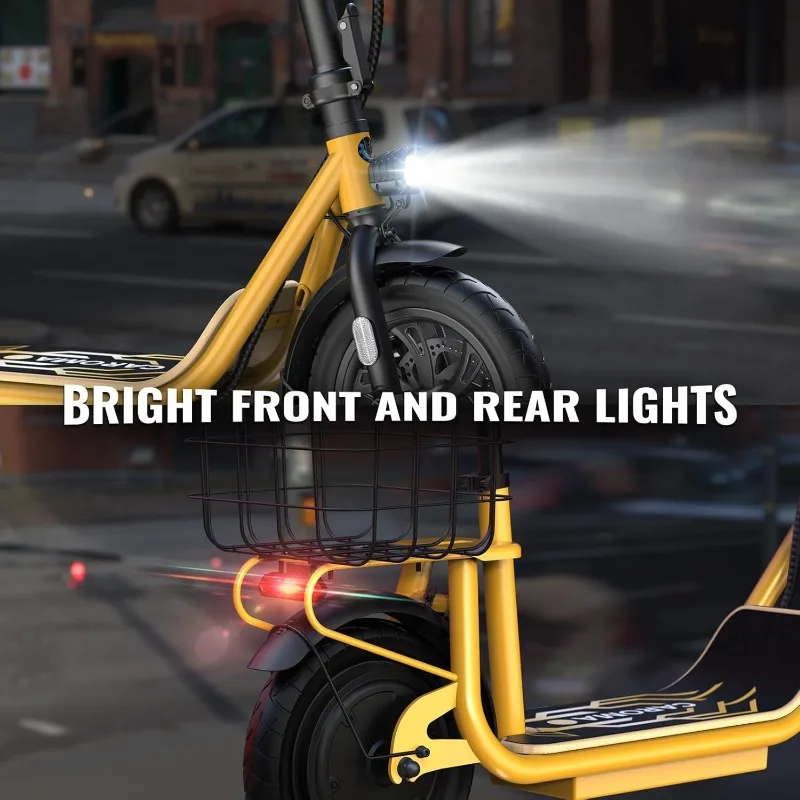 Peak 1200W Electric Scooter with Seat, 500Wh Battery up to 30 Miles&20MPH, Foldable Adult Electric Scooter for Commuting