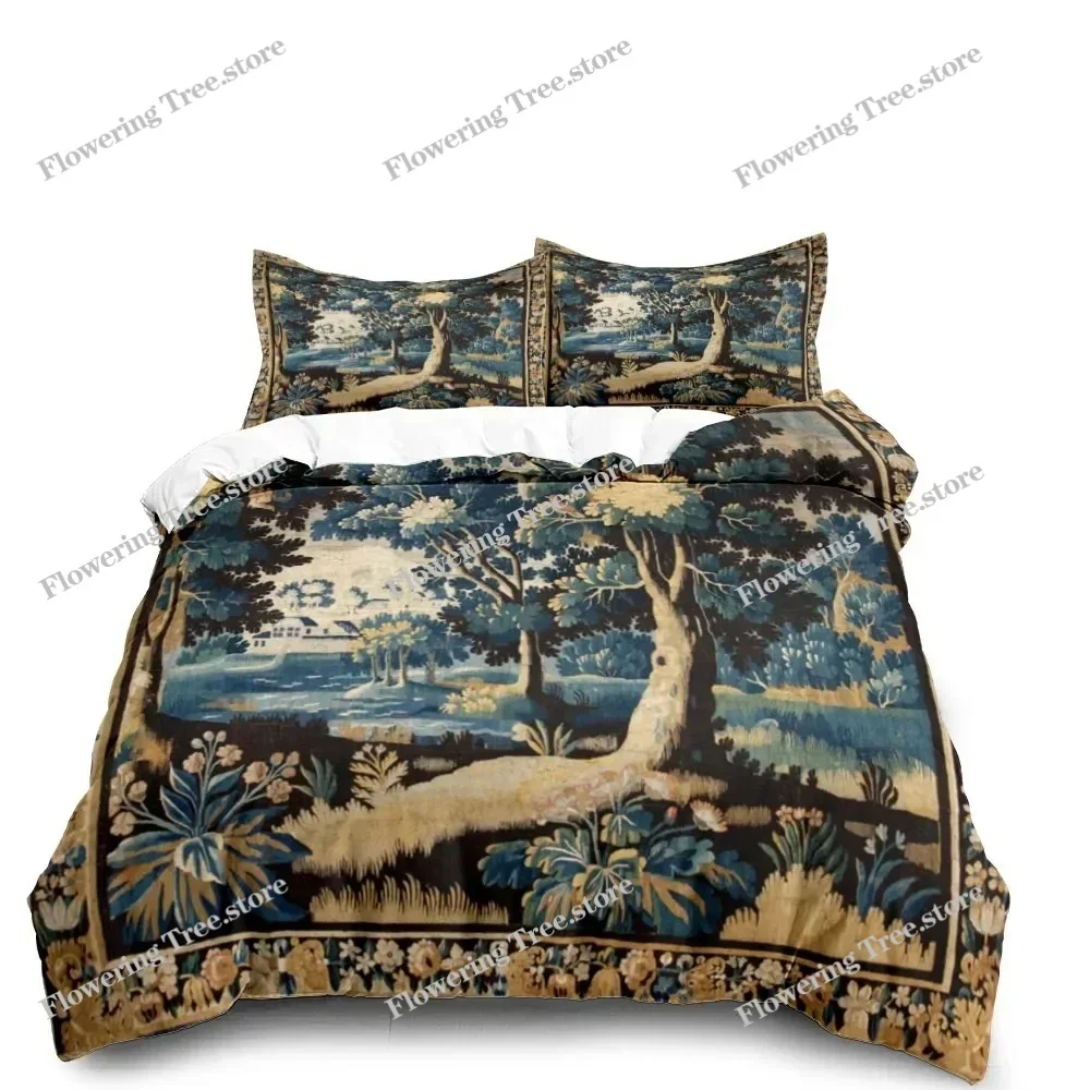 

Antique Aubusson Duvet Cover Set King Queen Double Full Twin Single Size Bed Linen Set