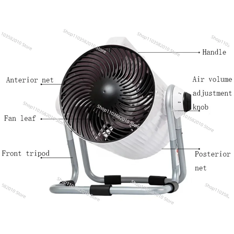 Turbine Air Circulation Fan, 220V Silent Desktop Convection Fan for Home Office Air Ventilation