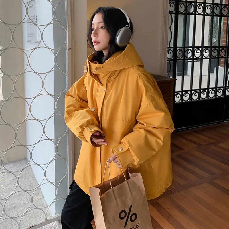 

2025 Winter New Down Jacket Women's Middle and Long Outdoor Leisure Work Clothes Style Overcomes Korean Version