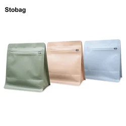 StoBag 20pcs Coffee Beans Packaging Bag with Valve Octagonal Sealed for Powder Food Nuts Storage Reusable Pouches Wholesale