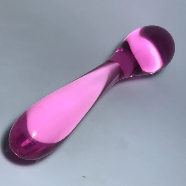 Pink Glass Dildo Pyrex Transparent Wand Prostate Massager Crystal Long Anal Plug Benwa Adult Toys for Women