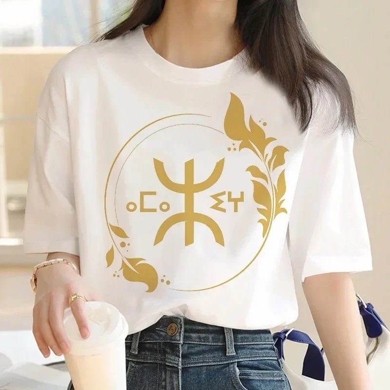 2024 New Amazigh T-shirt Clothing Women\'s Couple Korean Edition Ulzzang T-shirt Retro High Quality Women\'s Short sleeved