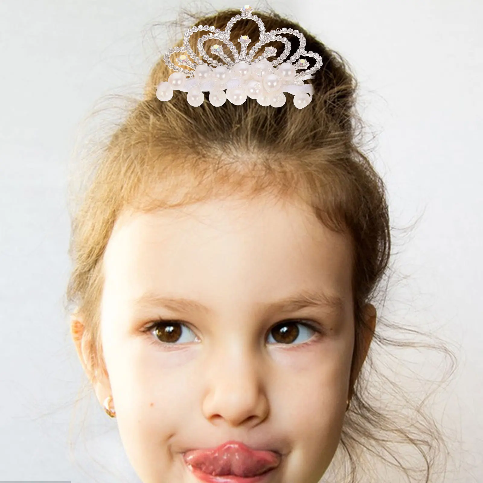 

3pcs 'S Crown Hair Accessories Pearl Beaded Scrunchies For Elastic Ponytail Holders Birthday Wedding Party