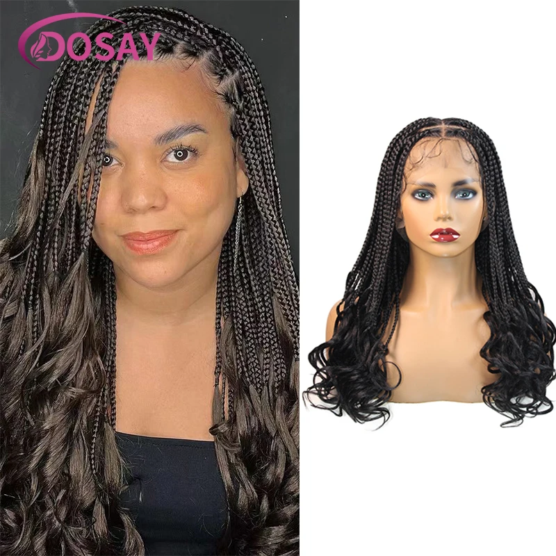 

18" Synthetic French Curl Braids - Curly Wigs, Pelucas Perruque, Peruque Naturel Femme, Peruka, Lace Front, Full Lace Wig