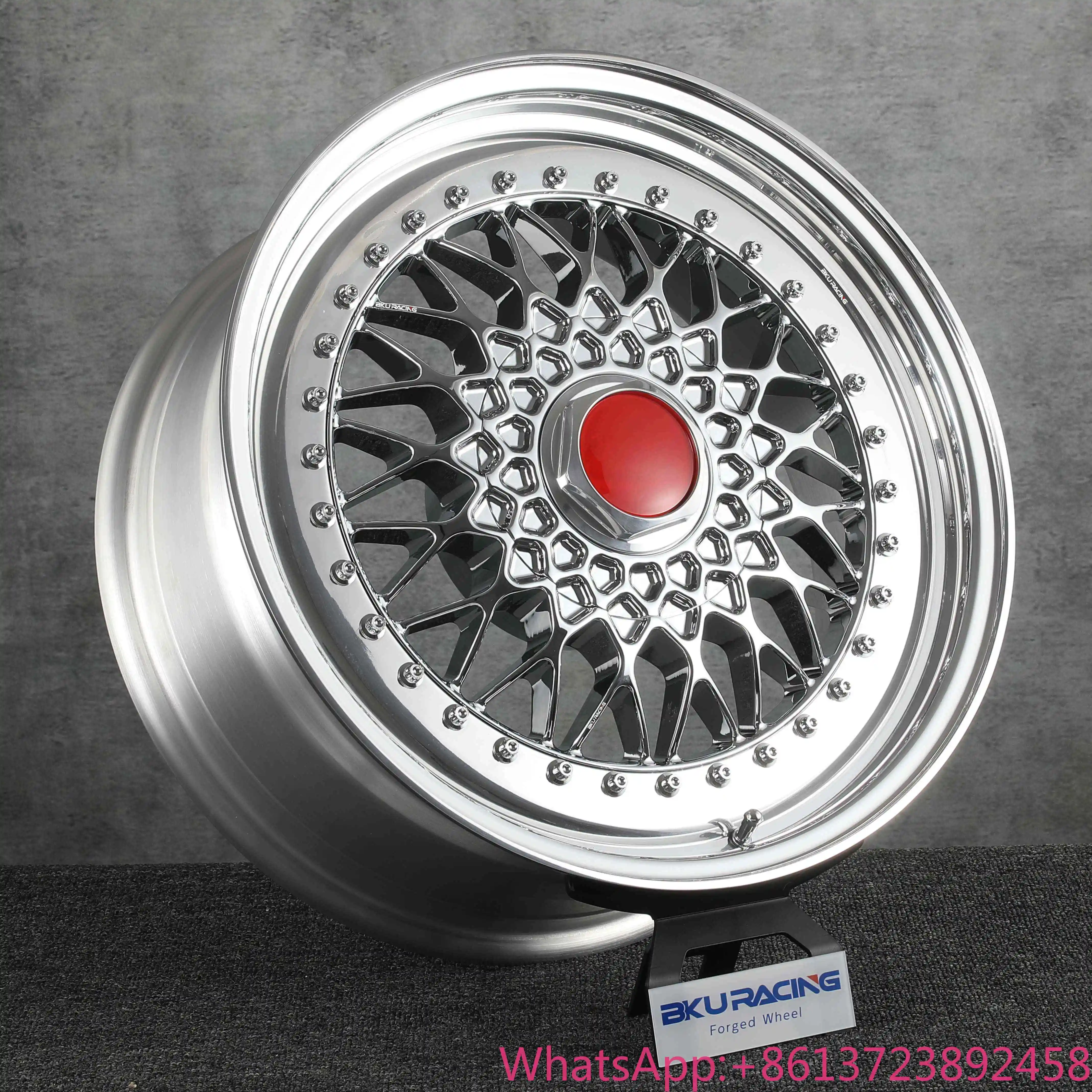 BK Forged 3 Piece Wheels for Mercedes R129 R107 W124 W126 W205 W204 W211 W212 W203 16 17 18 Inch Rim Polished Alloy 5x112 Wheels