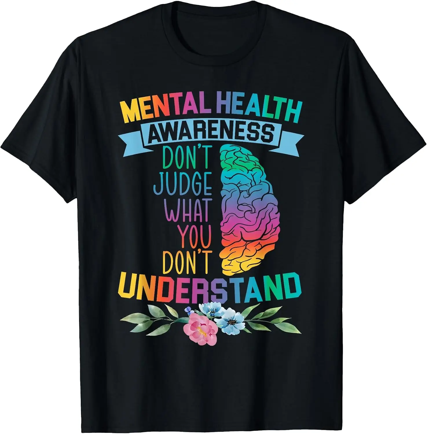 Do Judge What You Do Not Understand Mental Health T-Shirt Halloween Loose-Fit Pure Cotton Short-Sleeve Top – Stylish, Breathable, Plus-Size – Christmas Gift