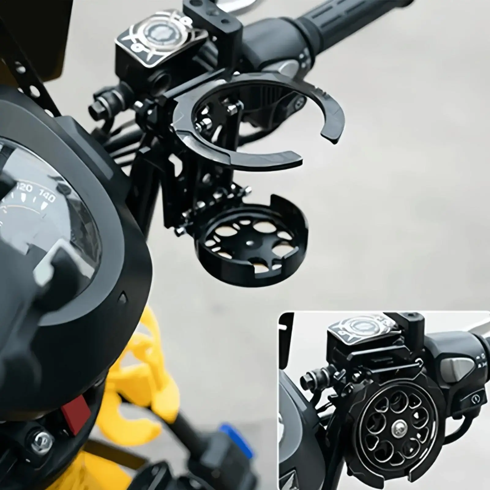 Foldable Cup Drink Mount Outdoor Bike Handlebar Water Bottle Holder Anti-Drop Rotating Cup Holder for Adults Scooter Stroller