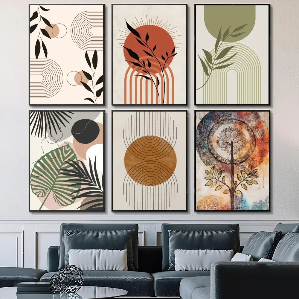 Abstract Bohemian Self-adhesive Art Waterproof Paper Sticker Coffee House Bar Room Wall Decor