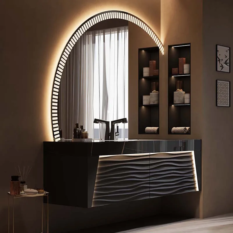 Luxury Small Bathroom Cabinet Perfume Storage Mirror Sink Bathroom Cabinet China Paper Skincare Corner Gabinete Home Furniture