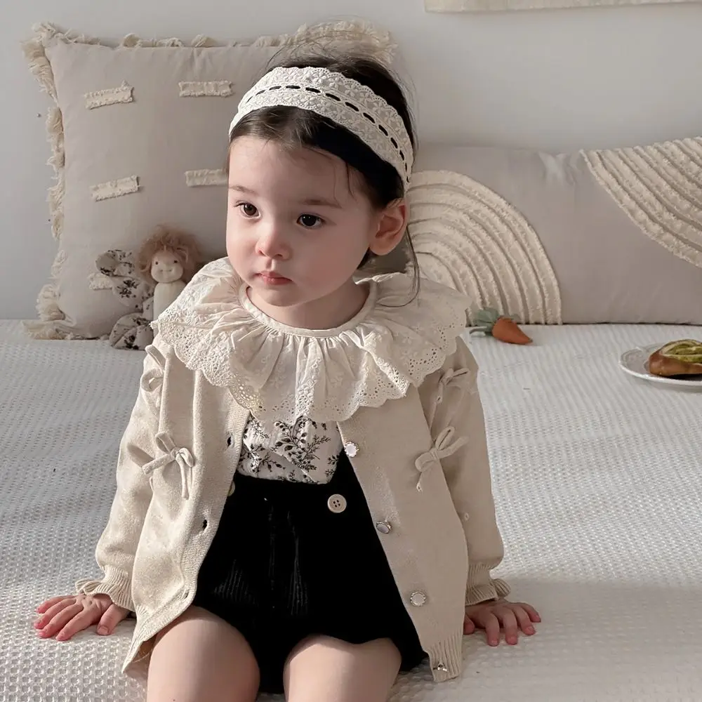 لوتس ليف طوق الطفل البلوز فستان وزرة كشكش زهرة دارى بذلة رومبير للرضيع الحلو الطفل السراويل تسلق دعوى #4
