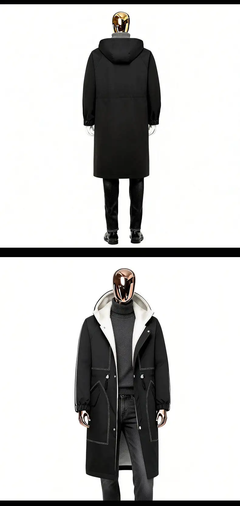 Men's New Hooded Winter Jacket Premium Padded Lined Zippered Parkas Coat - Ultra Warm Urban Style for Chilly Days