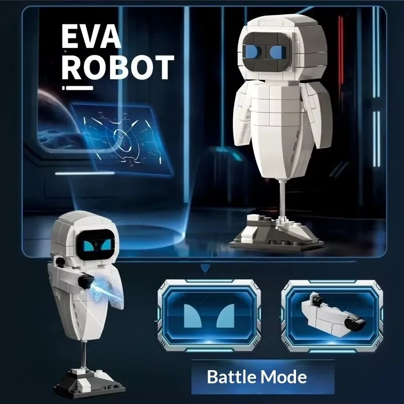 ชุดประกอบหุ่นยนต์วอลล์อี อีฟ รุ่นอนุภาคขนาดเล็ก ของเล่นเสริมพัฒนาการเด็กผู้ชาย ของสะสมแบบประกอบได้ ไม่มีเอฟเฟกต์พิเศษ