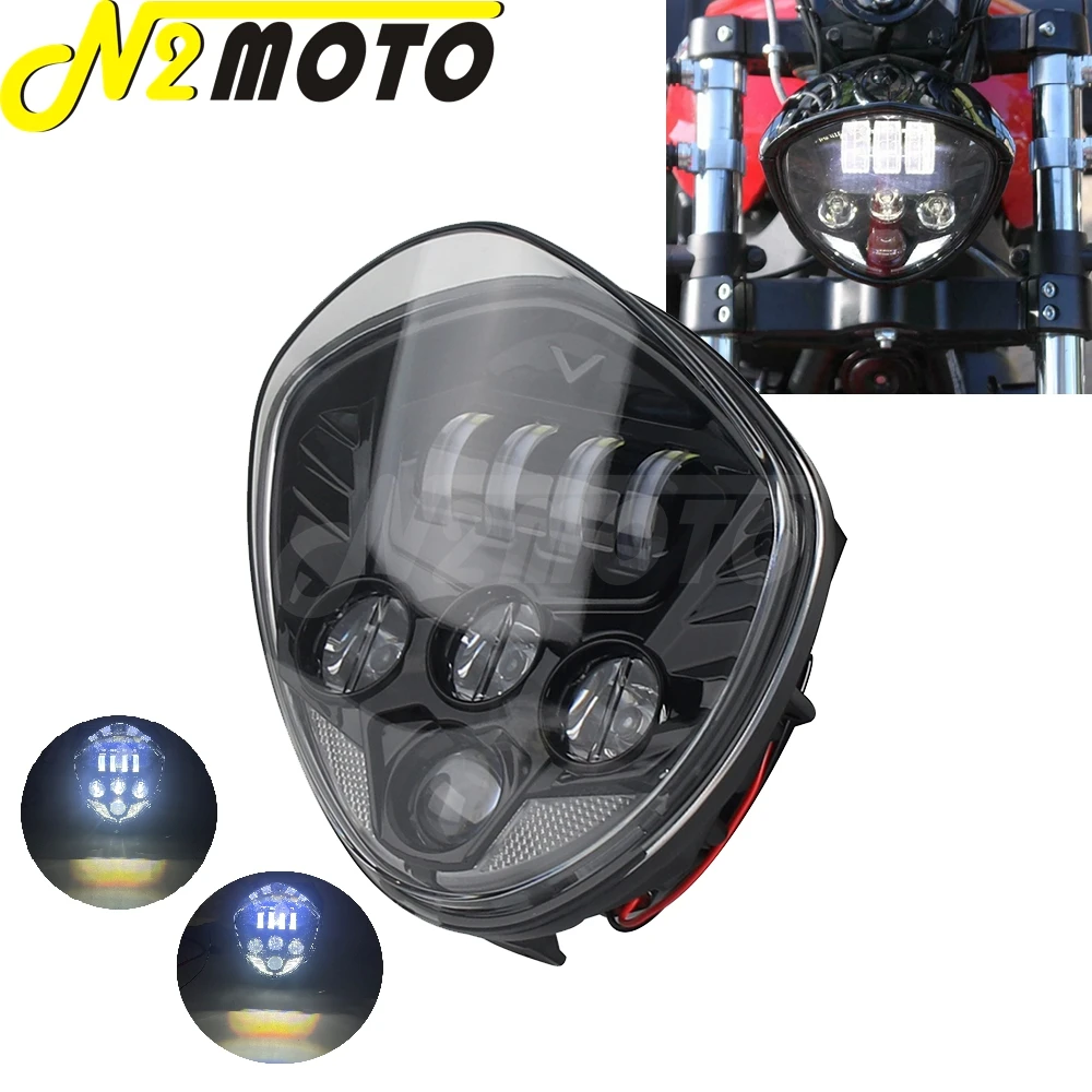 

40w/60w Black Motorcycle Front Headlamps LED Lamps For Victory Zach Vision Ness Magnum Cross Country Tour 13-15 Hammer 8-Ball