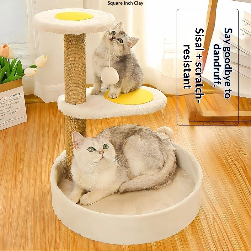 Árbol rascador de sisal con cama antiarañazos y multinivel para gatos - imagen 5