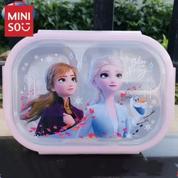 MINISO Elsa stoviglie per bambini 304 piatto da pranzo in acciaio inossidabile lunch box home student scomparto lunch box con coperchio