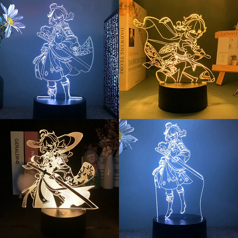 Genshin impact Kaedehara Kazuha 3d led lamp for bedroom manga night lights anime action figure Decoration children Kawaii gift