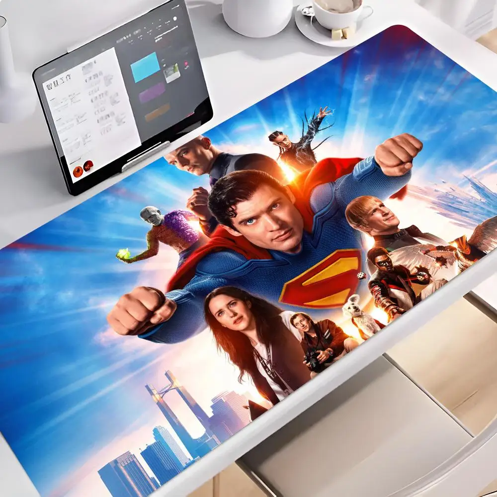 S-Superman-ES Mouse Pad Rubber Mat Laptop Xxl Mousepad Notebook Gamer Computer Table Gaming Accessories