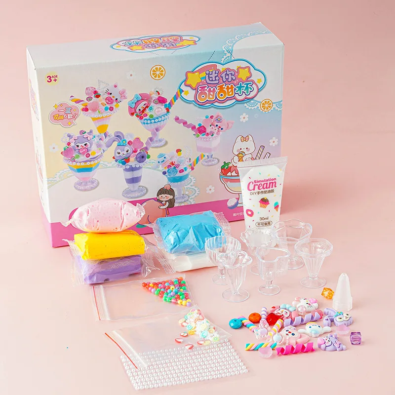 DIY Faux Dessert Craft Kit Mini Ice Cream & Fruit Drink Models Creative Party Treat Toys for Kids & Adults