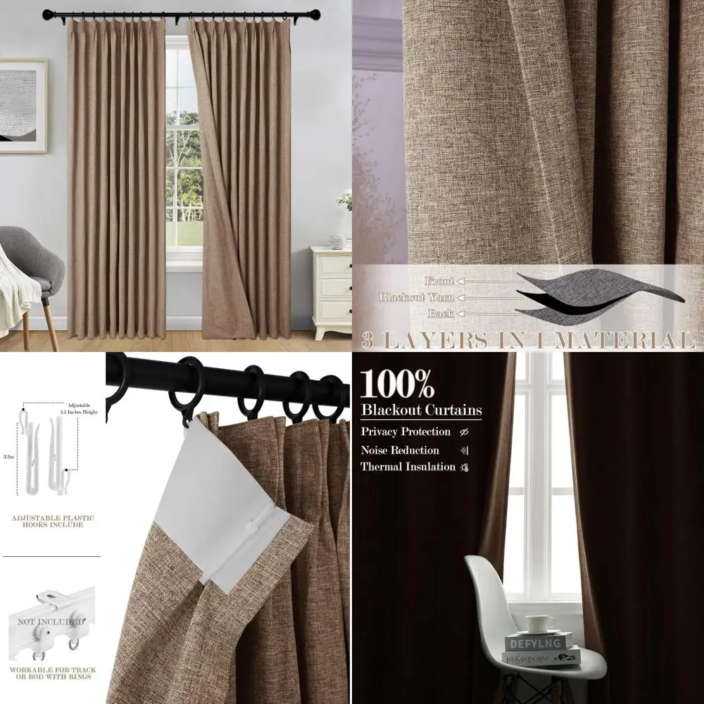 

Плотные шторы из смеси льна, очень широкие, драпировки из 100% натурального льна для раздвижных дверей и патио